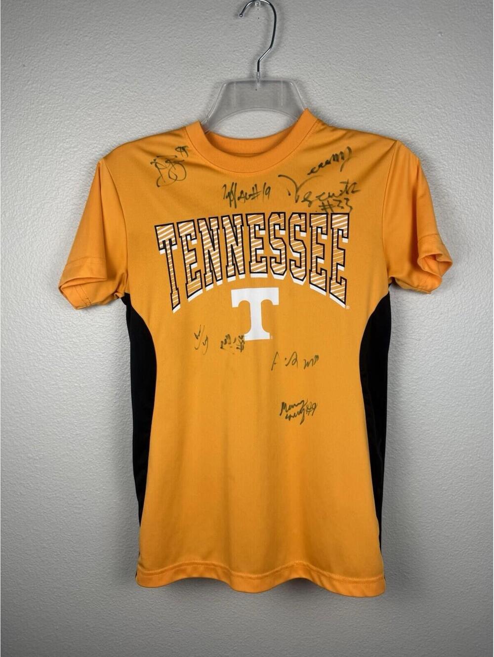 Tennessee Volunteers Youth Small Autographed Shirt Orange Black Colosseum NCAA
